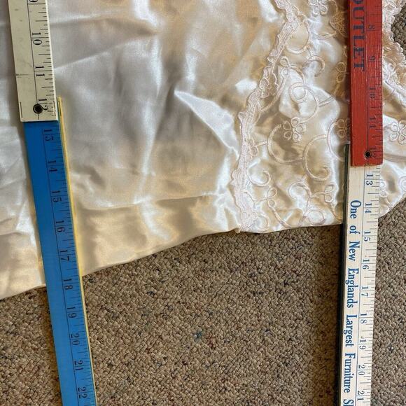 VTG IntimoAmore Women XS SlipDress Babydoll Nightie Lingerie SatinIvory Romantic - Picture 4 of 8